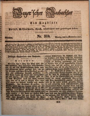 Bayer'scher Beobachter Montag 14. November 1831