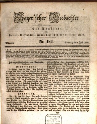 Bayer'scher Beobachter Sonntag 1. Juli 1832