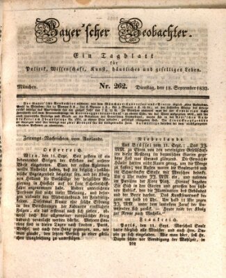 Bayer'scher Beobachter Dienstag 18. September 1832