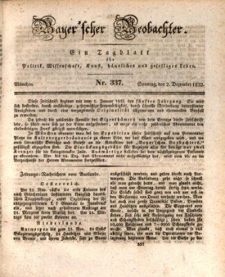 Bayer'scher Beobachter Sonntag 2. Dezember 1832