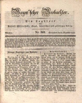 Bayer'scher Beobachter Samstag 8. Dezember 1832