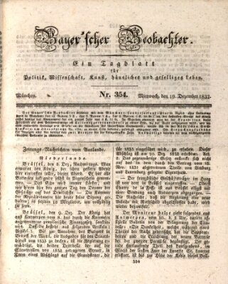 Bayer'scher Beobachter Mittwoch 19. Dezember 1832
