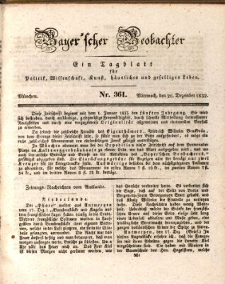 Bayer'scher Beobachter Mittwoch 26. Dezember 1832