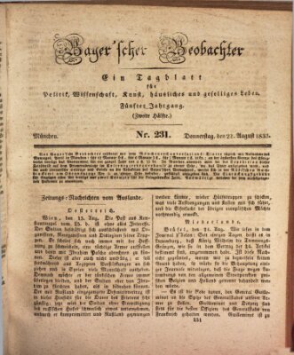 Bayer'scher Beobachter Donnerstag 22. August 1833