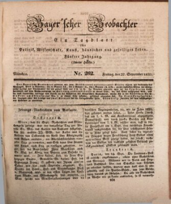 Bayer'scher Beobachter Freitag 27. September 1833