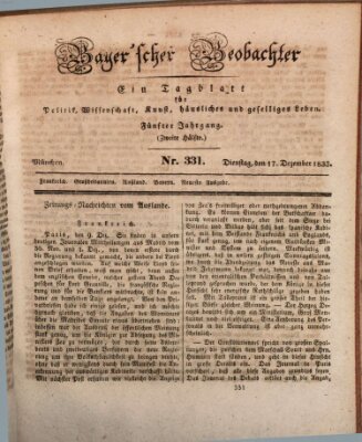 Bayer'scher Beobachter Dienstag 17. Dezember 1833
