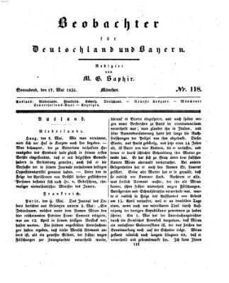 Bayer'scher Beobachter Samstag 17. Mai 1834