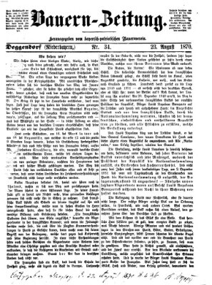 Bauern-Zeitung Dienstag 23. August 1870