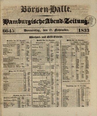 Börsen-Halle Donnerstag 21. November 1833