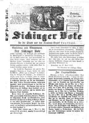 Sickinger Bote Sonntag 27. April 1862