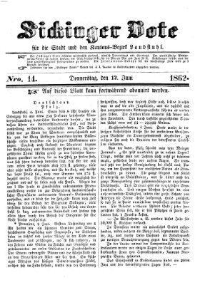 Sickinger Bote Donnerstag 12. Juni 1862