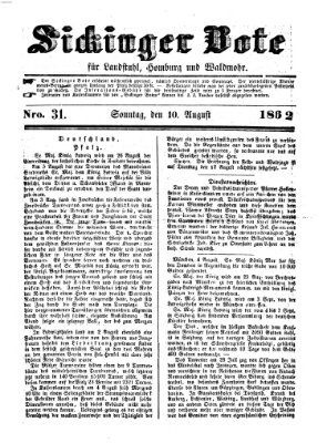 Sickinger Bote Sonntag 10. August 1862