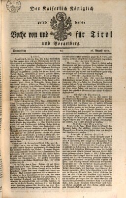 Kaiserlich-Königlich privilegirter Bothe von und für Tirol und Vorarlberg Donnerstag 16. August 1821