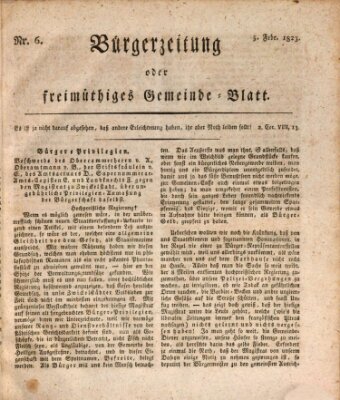 Bürgerzeitung oder freimüthiges Gemeinde-Blatt Mittwoch 5. Februar 1823