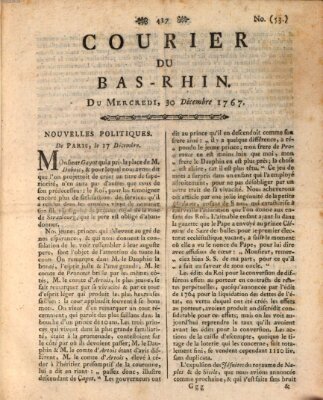 Courier du Bas-Rhin Mittwoch 30. Dezember 1767