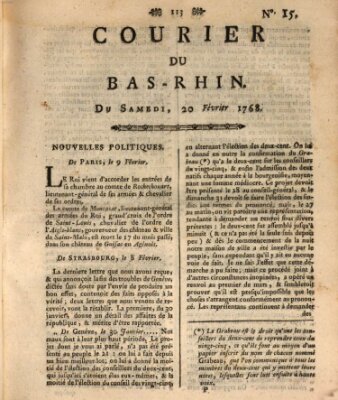 Courier du Bas-Rhin Samstag 20. Februar 1768