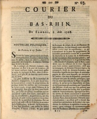 Courier du Bas-Rhin Samstag 6. August 1768