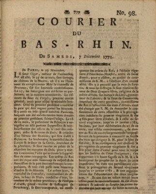 Courier du Bas-Rhin Samstag 7. Dezember 1771