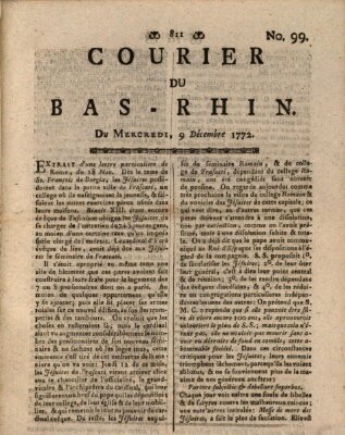 Courier du Bas-Rhin Mittwoch 9. Dezember 1772