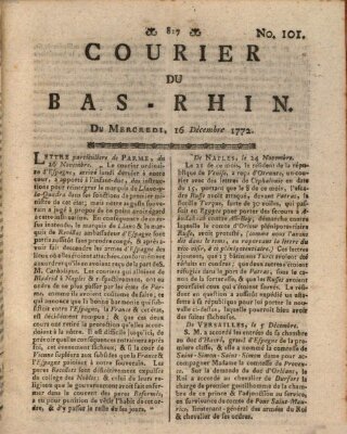 Courier du Bas-Rhin Mittwoch 16. Dezember 1772