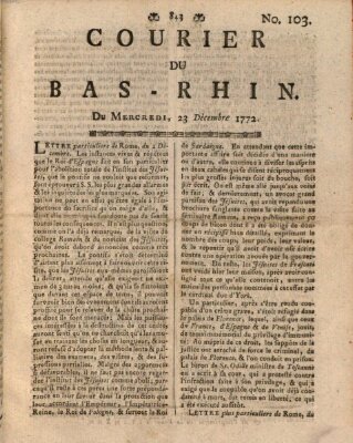 Courier du Bas-Rhin Mittwoch 23. Dezember 1772