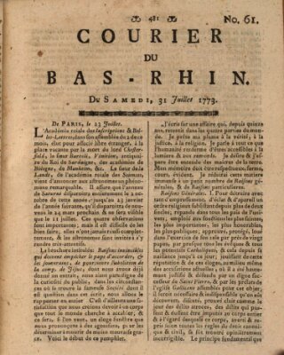 Courier du Bas-Rhin Samstag 31. Juli 1773