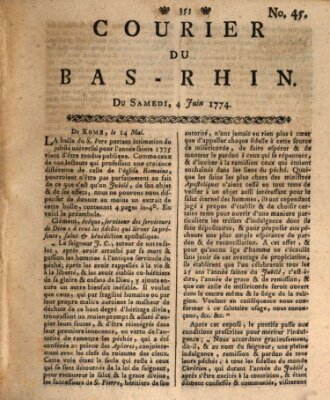 Courier du Bas-Rhin Samstag 4. Juni 1774