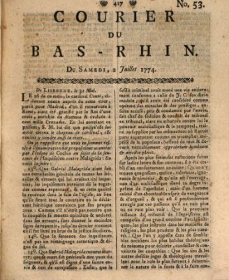 Courier du Bas-Rhin Samstag 2. Juli 1774
