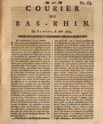 Courier du Bas-Rhin Samstag 6. August 1774