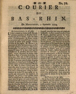 Courier du Bas-Rhin Mittwoch 7. September 1774