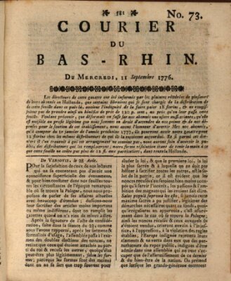 Courier du Bas-Rhin Mittwoch 11. September 1776