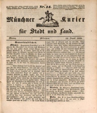 Münchner Kurier für Stadt und Land Montag 13. August 1838