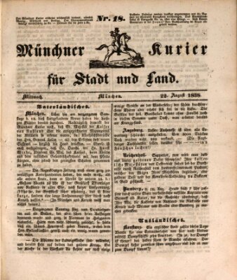 Münchner Kurier für Stadt und Land Mittwoch 22. August 1838