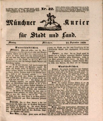 Münchner Kurier für Stadt und Land Montag 24. September 1838