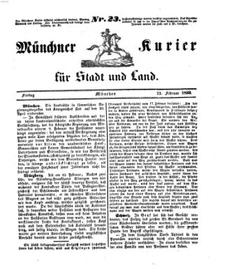 Münchner Kurier für Stadt und Land Freitag 22. Februar 1839