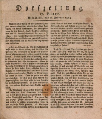 Dorfzeitung Samstag 26. Februar 1825