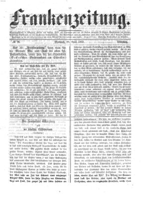 Frankenzeitung Mittwoch 29. April 1863