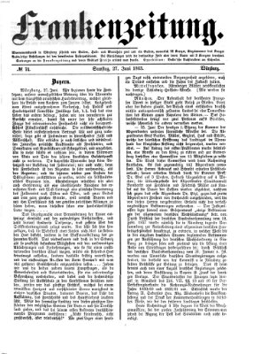 Frankenzeitung Samstag 27. Juni 1863