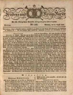 Der Friedens- u. Kriegs-Kurier (Nürnberger Friedens- und Kriegs-Kurier) Freitag 30. August 1822