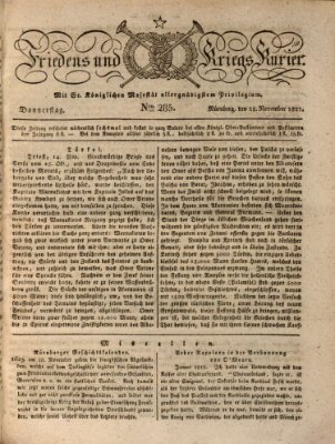Der Friedens- u. Kriegs-Kurier (Nürnberger Friedens- und Kriegs-Kurier) Donnerstag 28. November 1822