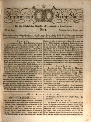 Der Friedens- u. Kriegs-Kurier (Nürnberger Friedens- und Kriegs-Kurier) Samstag 4. Januar 1823