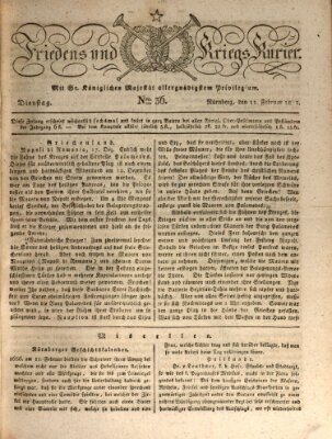 Der Friedens- u. Kriegs-Kurier (Nürnberger Friedens- und Kriegs-Kurier) Dienstag 11. Februar 1823