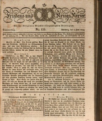 Der Friedens- u. Kriegs-Kurier (Nürnberger Friedens- und Kriegs-Kurier) Donnerstag 3. Juni 1824