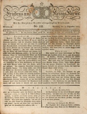 Der Friedens- u. Kriegs-Kurier (Nürnberger Friedens- und Kriegs-Kurier) Mittwoch 22. September 1824
