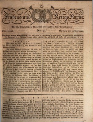 Der Friedens- u. Kriegs-Kurier (Nürnberger Friedens- und Kriegs-Kurier) Samstag 23. April 1825