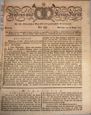 Der Friedens- u. Kriegs-Kurier (Nürnberger Friedens- und Kriegs-Kurier) Freitag 12. August 1825