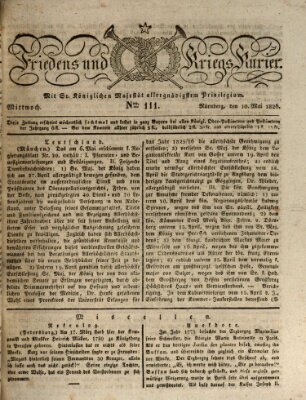 Der Friedens- u. Kriegs-Kurier (Nürnberger Friedens- und Kriegs-Kurier) Mittwoch 10. Mai 1826
