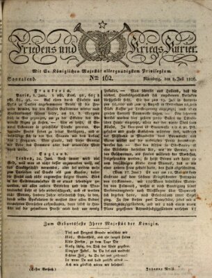 Der Friedens- u. Kriegs-Kurier (Nürnberger Friedens- und Kriegs-Kurier) Samstag 8. Juli 1826