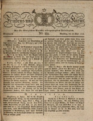 Der Friedens- u. Kriegs-Kurier (Nürnberger Friedens- und Kriegs-Kurier) Mittwoch 27. September 1826