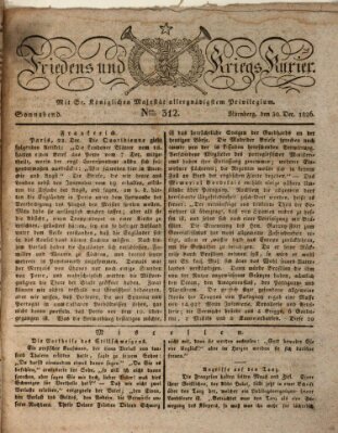 Der Friedens- u. Kriegs-Kurier (Nürnberger Friedens- und Kriegs-Kurier) Samstag 30. Dezember 1826